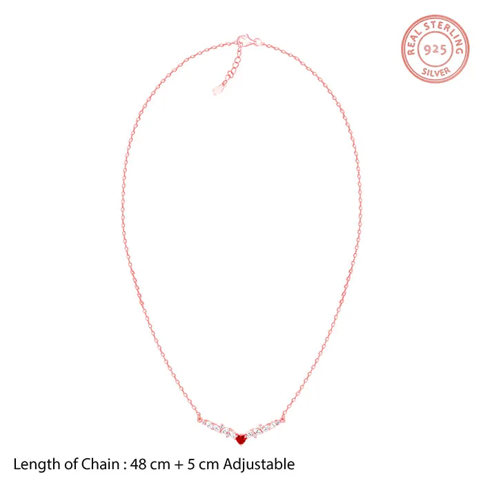 Rose Gold Red Heart Necklace Giva