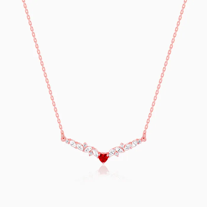 Rose Gold Red Heart Necklace Giva