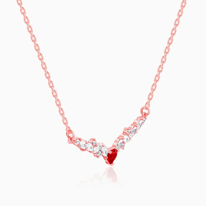 Rose Gold Red Heart Necklace Giva