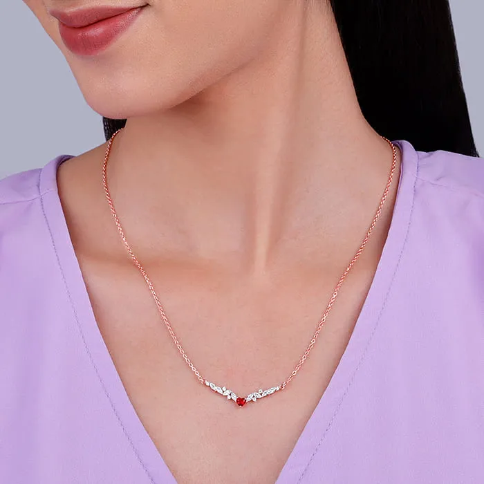 Rose Gold Red Heart Necklace Giva