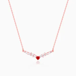 Rose Gold Red Heart Necklace Giva