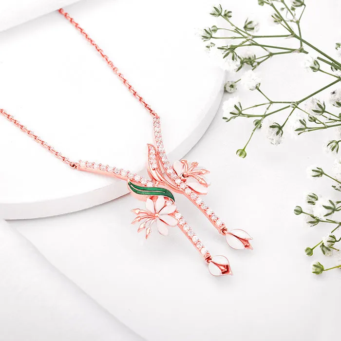 Rose Gold Snowy Safed Musli Necklace Giva