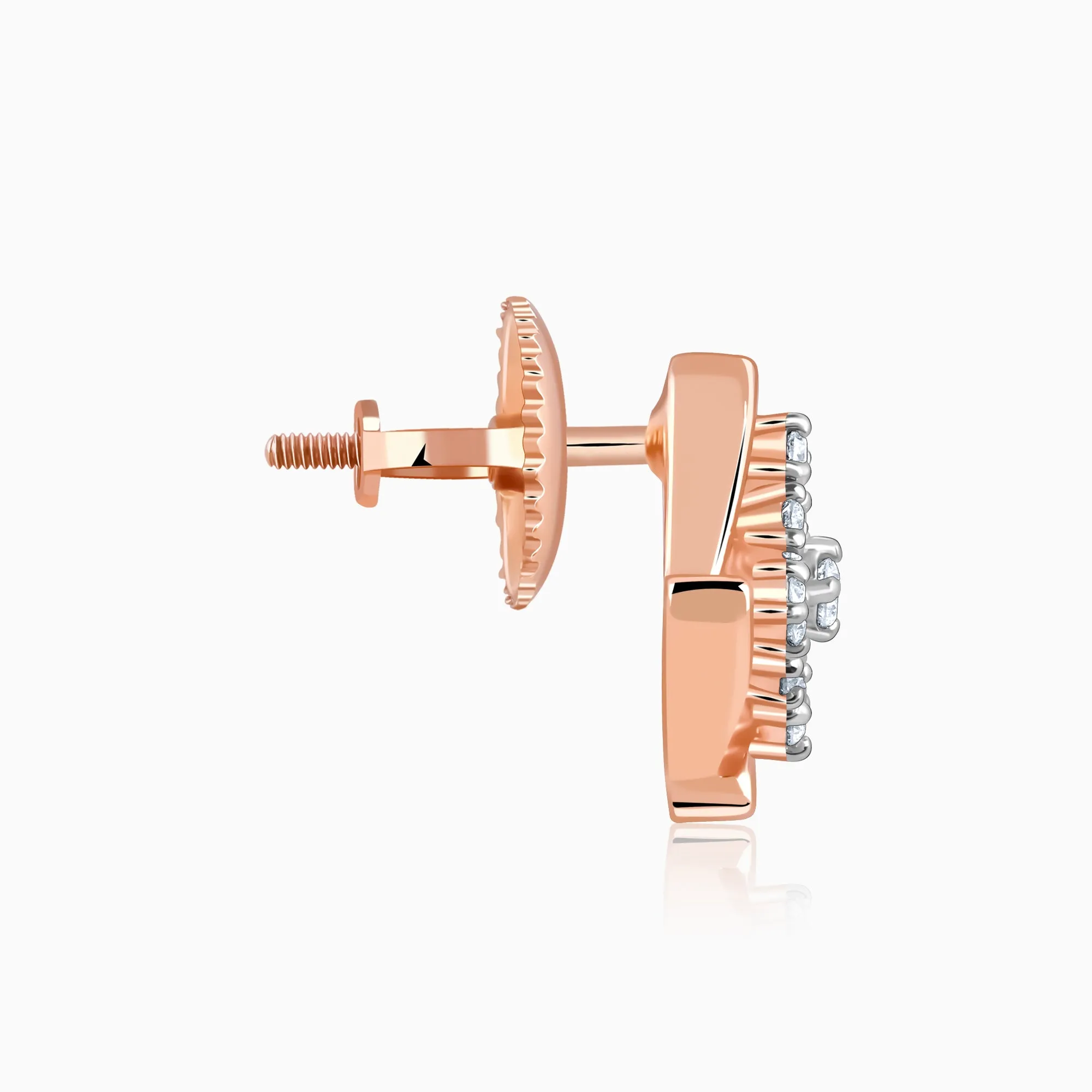 Rose Gold Sparkling Square Diamond Earrings Giva