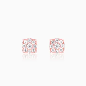 Rose Gold Square Zircon Earrings Giva