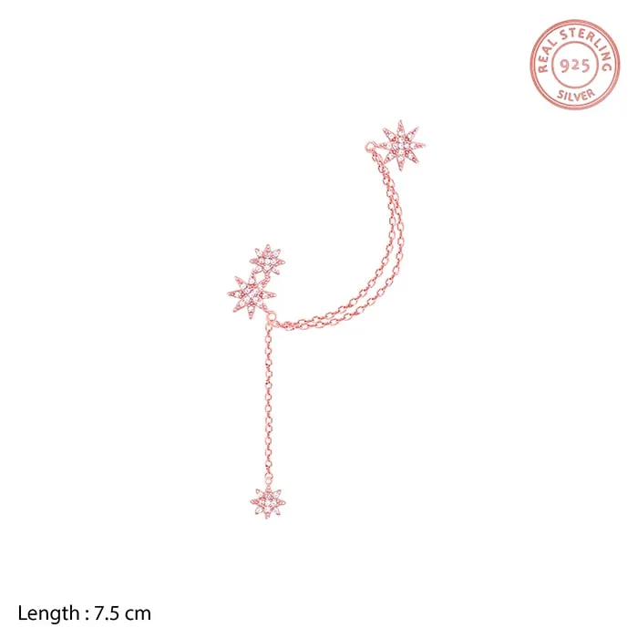 Rose Gold Starry Ear Cuff Earrings Giva
