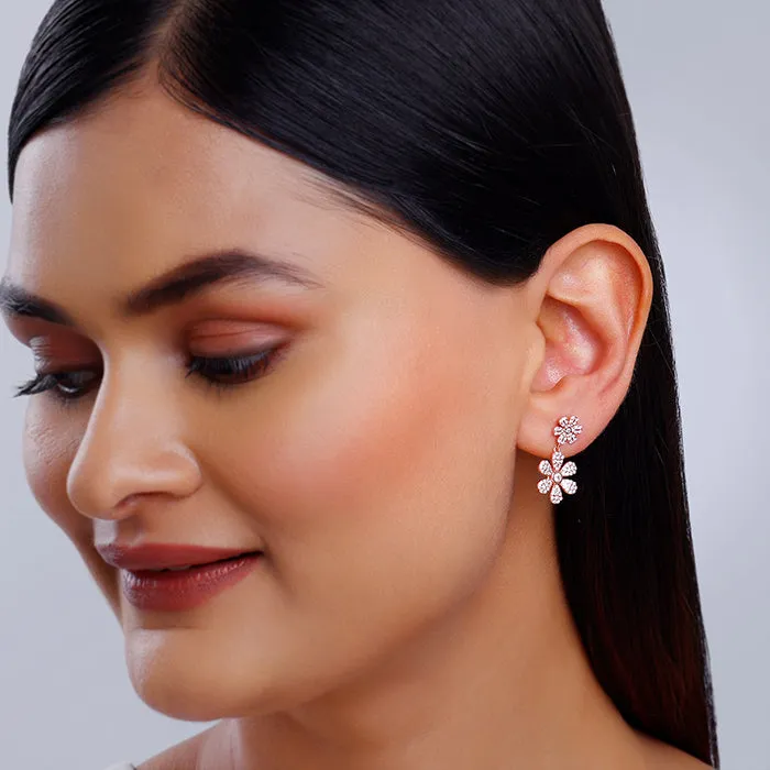 Rose Gold Stunning Flower Earrings Giva