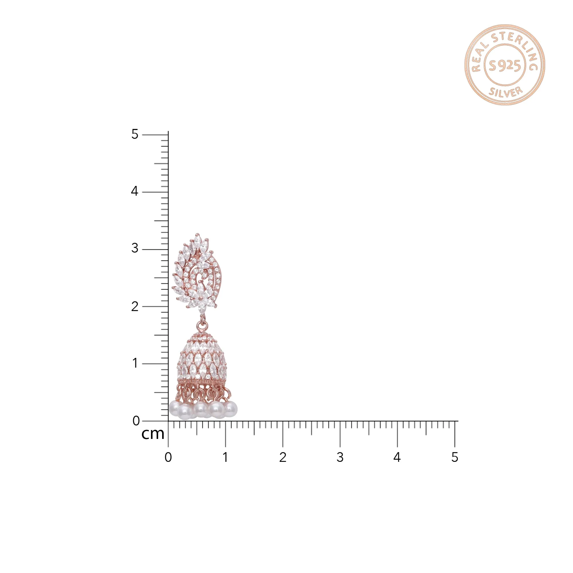 Rose Gold Teardrop Jhumki Giva
