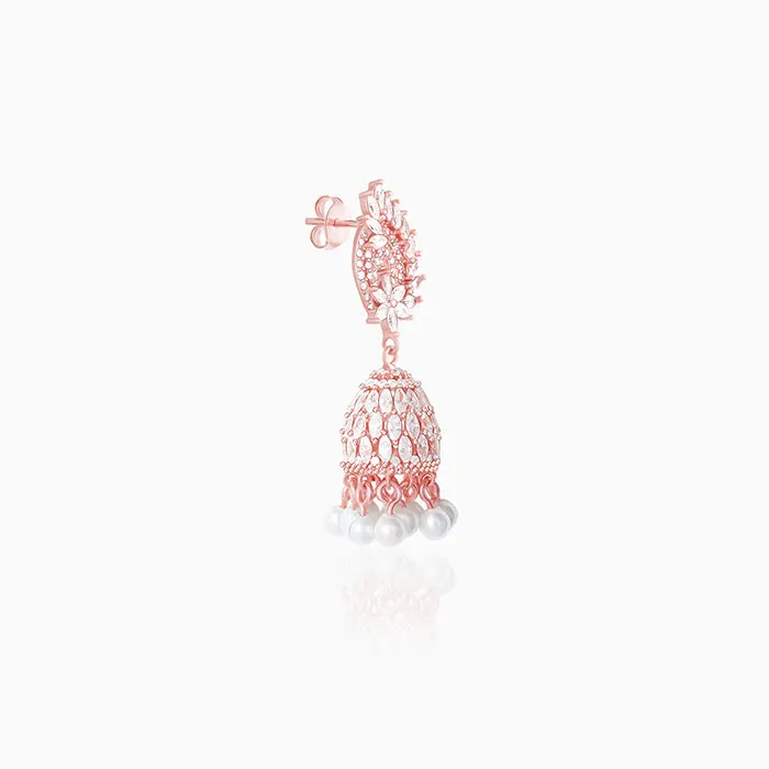 Rose Gold Teardrop Jhumki Giva