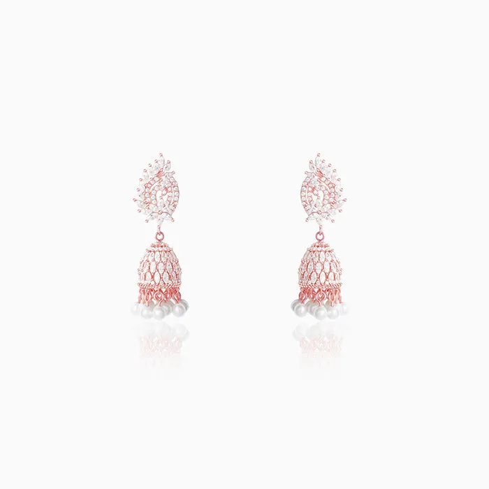 Rose Gold Teardrop Jhumki Giva