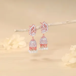 Rose Gold Teardrop Jhumki Giva