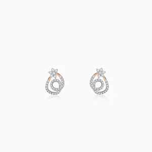 Rose Gold Twist of Grace Diamond Earrings Giva