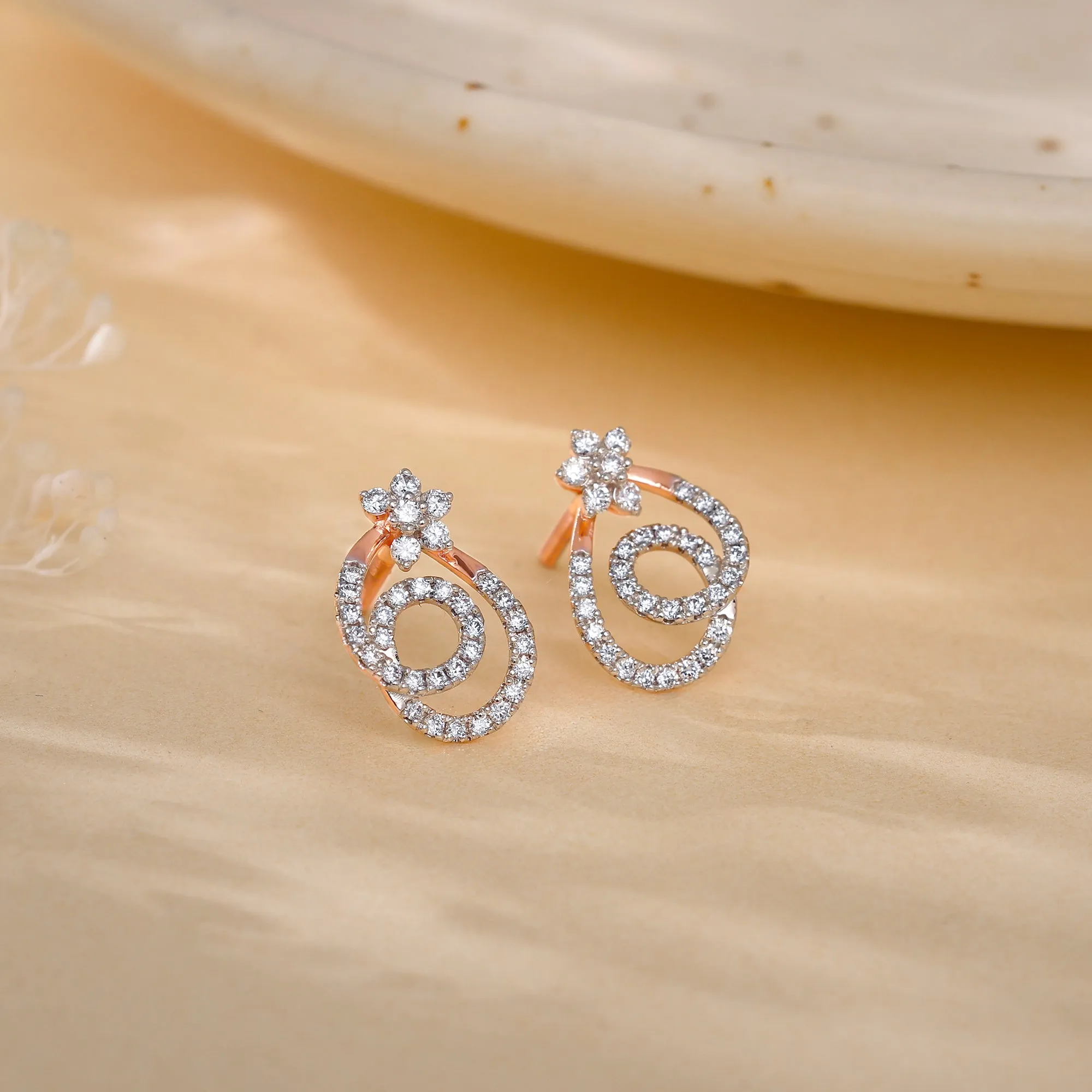 Rose Gold Twist of Grace Diamond Earrings Giva