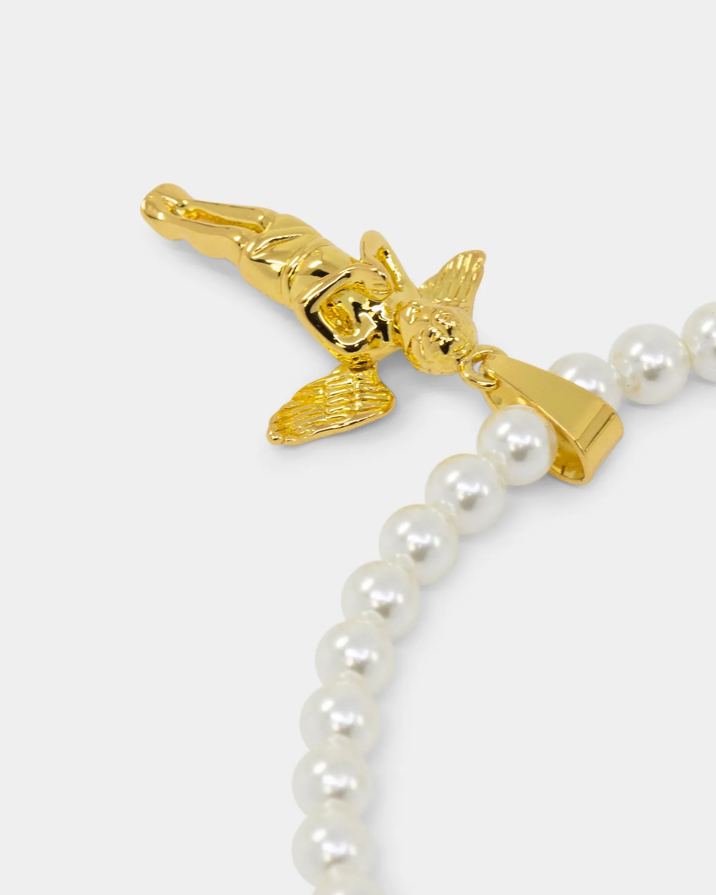 Saint Morta Cupids Pearl Necklace Gold
