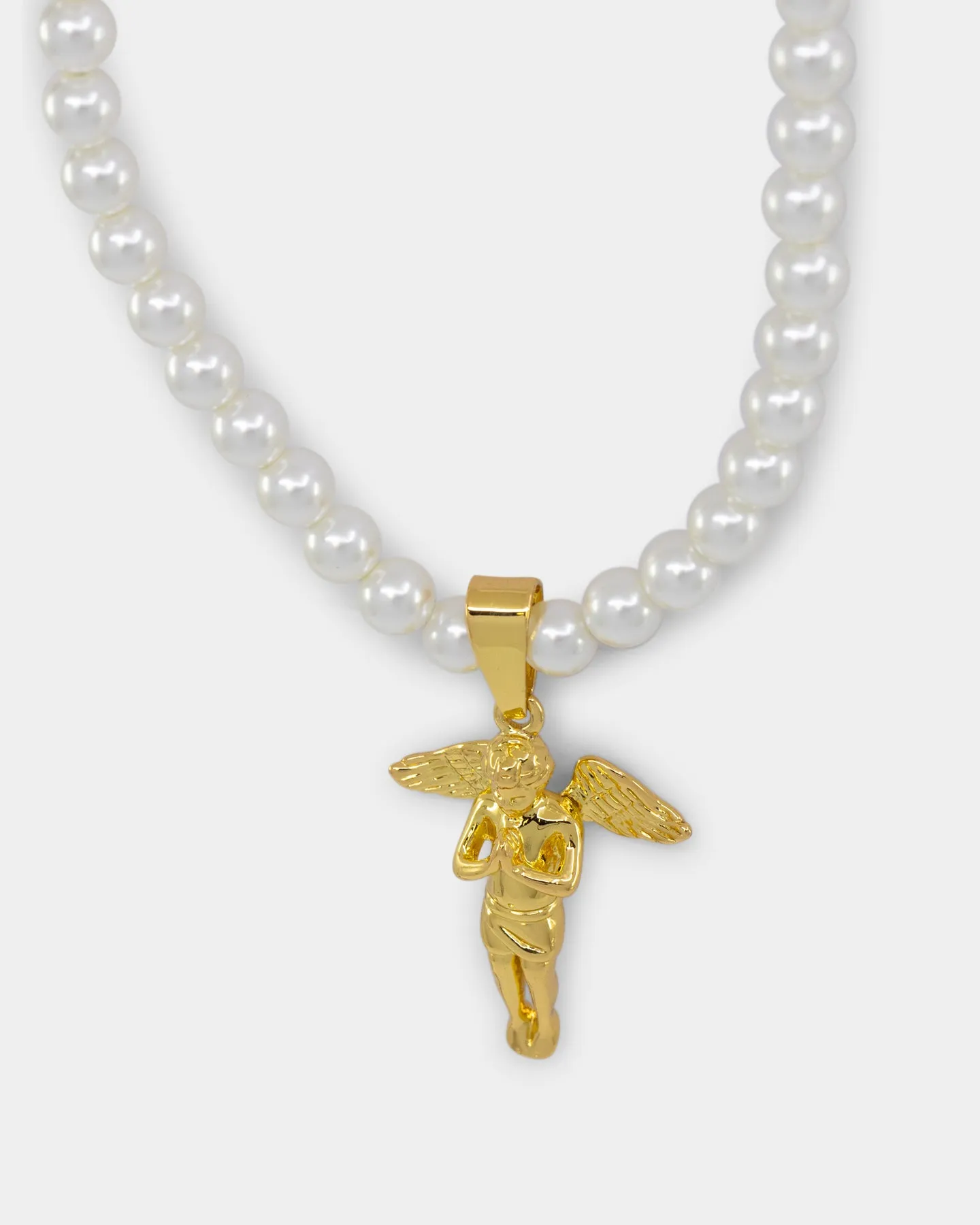 Saint Morta Cupids Pearl Necklace Gold