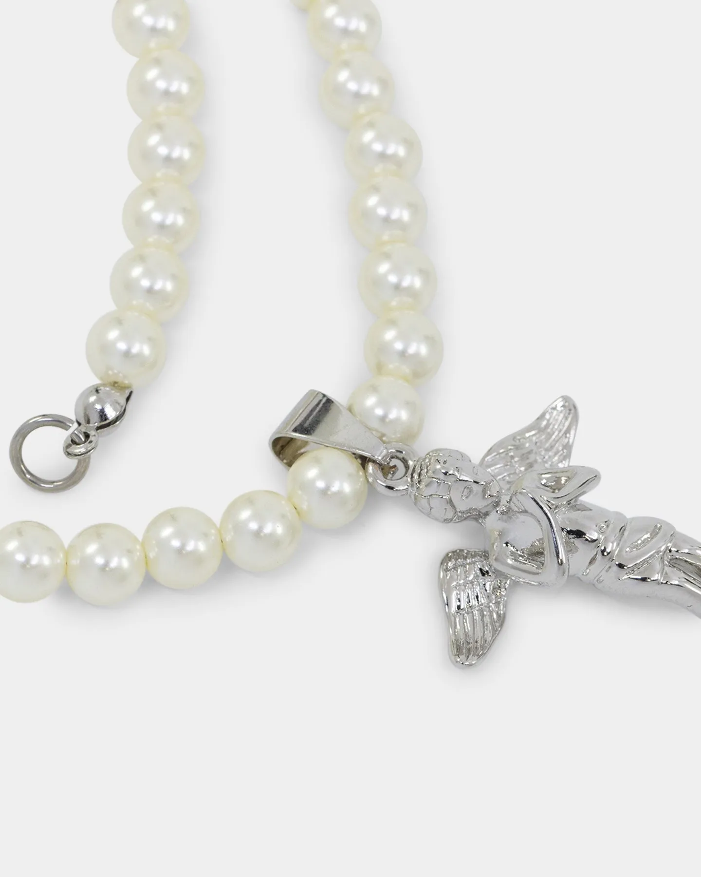 Saint Morta Cupids Pearl Necklace White Gold