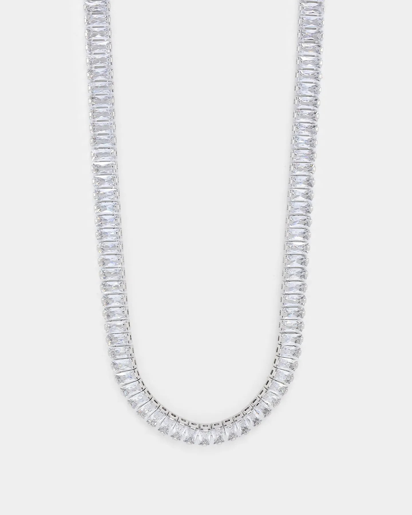 Saint Morta Macro Baguette Necklace Iced White Gold
