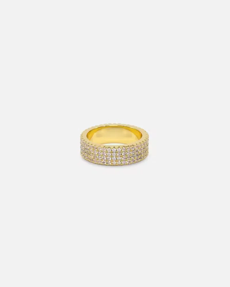 Saint Morta Round Cut Iced Band Ring Iced Gold