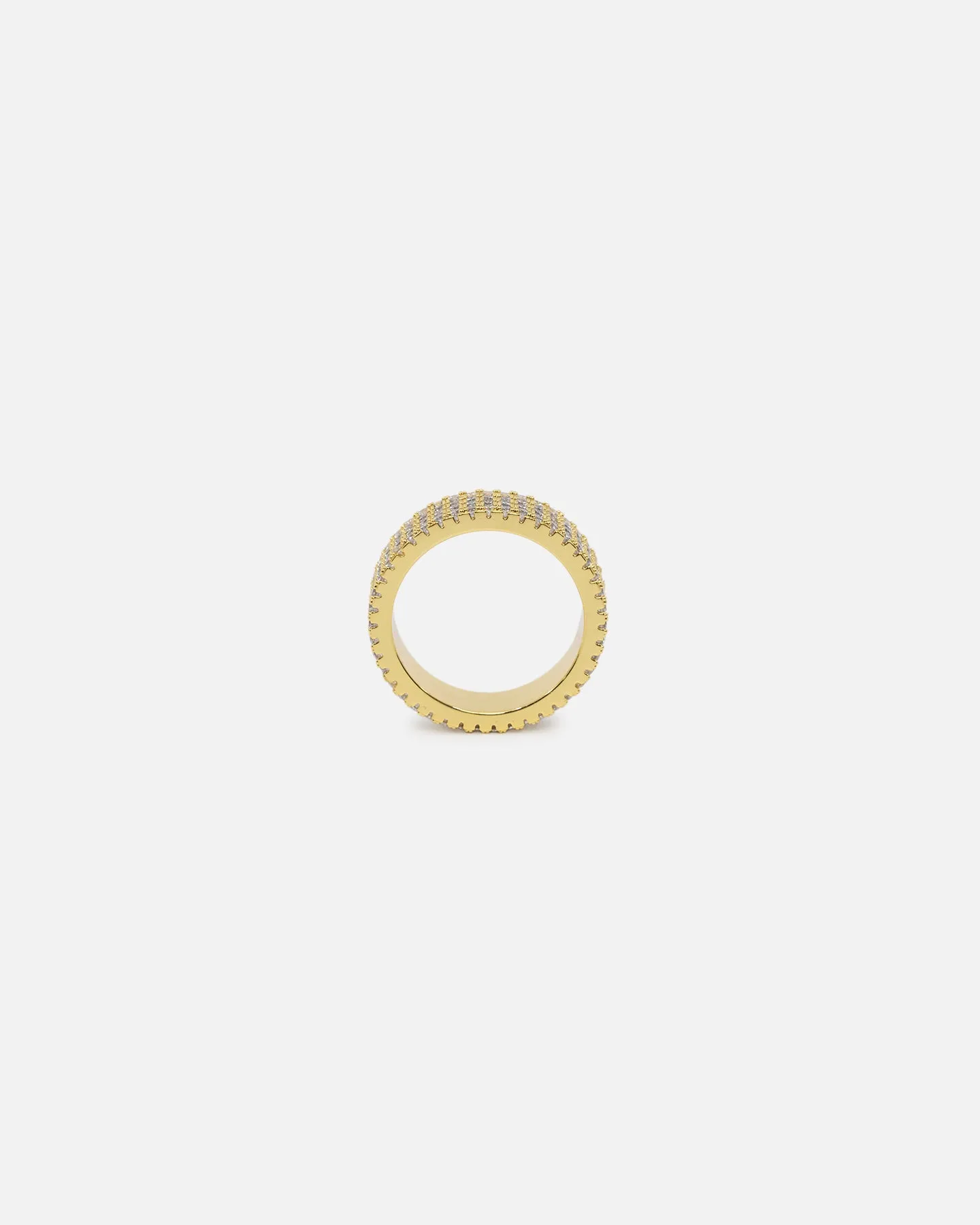 Saint Morta Round Cut Iced Band Ring Iced Gold