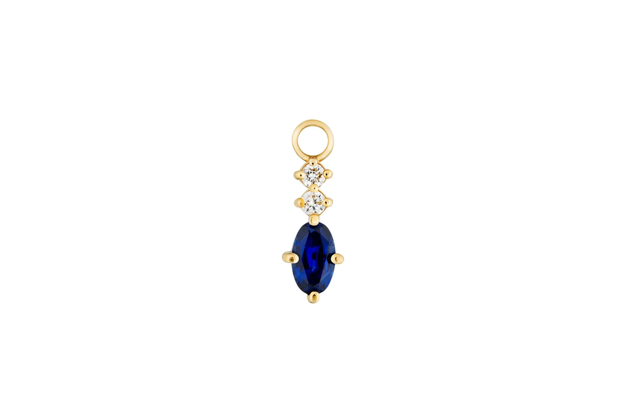 Sapphire Hoop Charm 14K Gold Earring-pendant