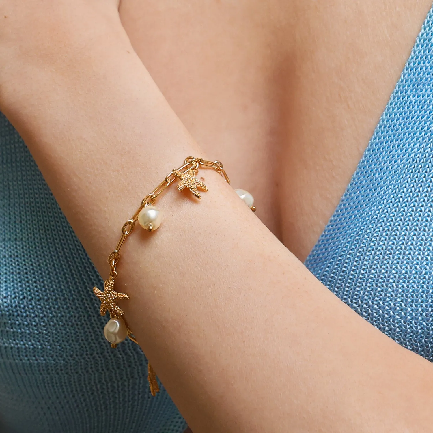 Sea Star Chain Bracelet / Pearl Caroline Svedbom