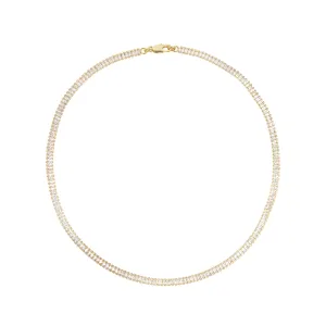 Shashi Clear Teagan Tennis Necklace, Vermeil on Sterling Silver