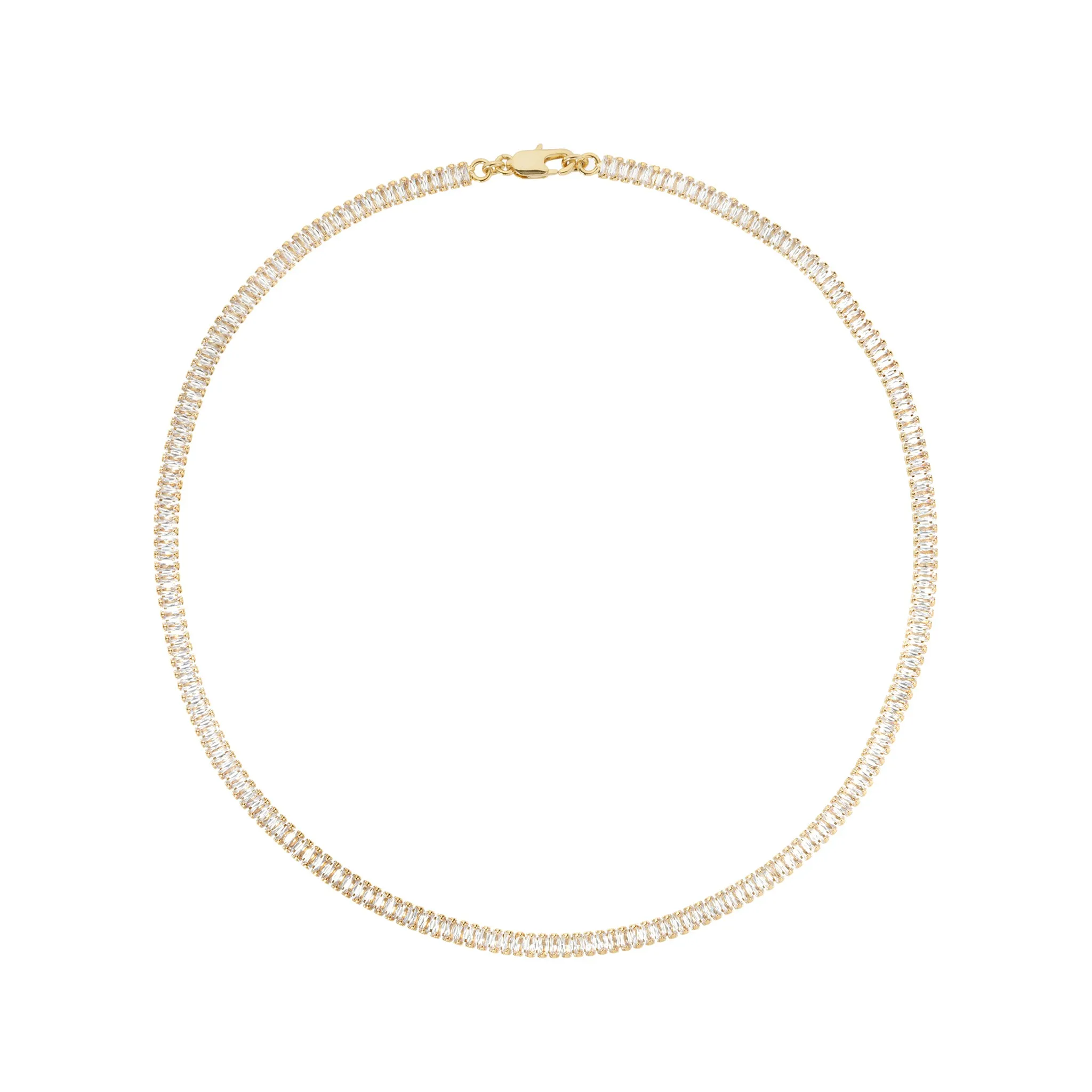Shashi Clear Teagan Tennis Necklace, Vermeil on Sterling Silver