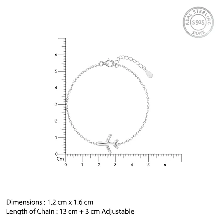 Silver Aeroplane Kids Bracelet (0-18 months) Giva