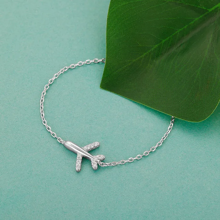 Silver Aeroplane Kids Bracelet (0-18 months) Giva