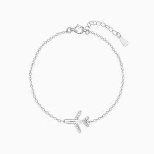 Silver Aeroplane Kids Bracelet (0-18 months) Giva