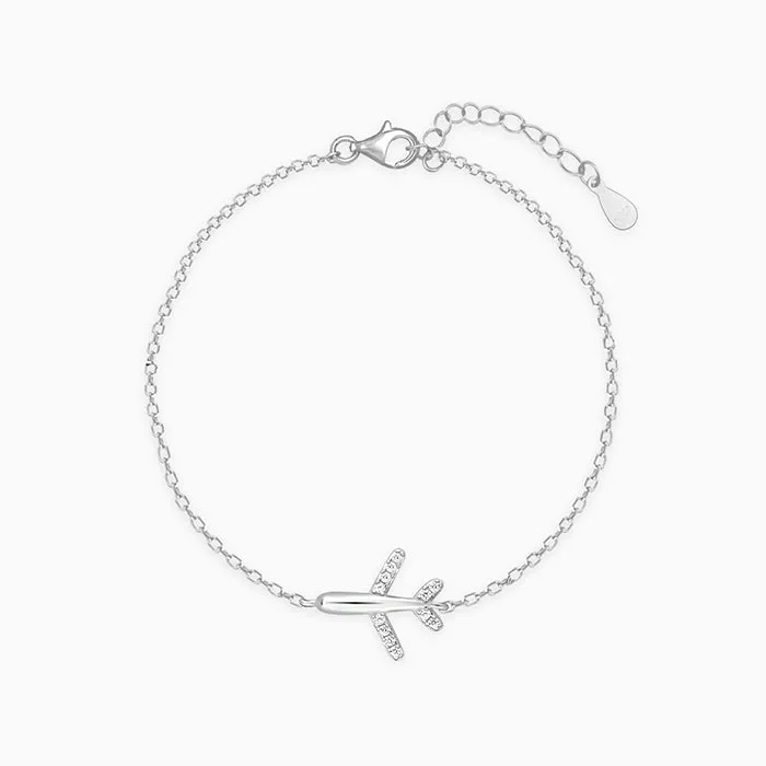 Silver Aeroplane Kids Bracelet (0-18 months) Giva