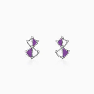 Silver Art Deco Stud Earrings Giva