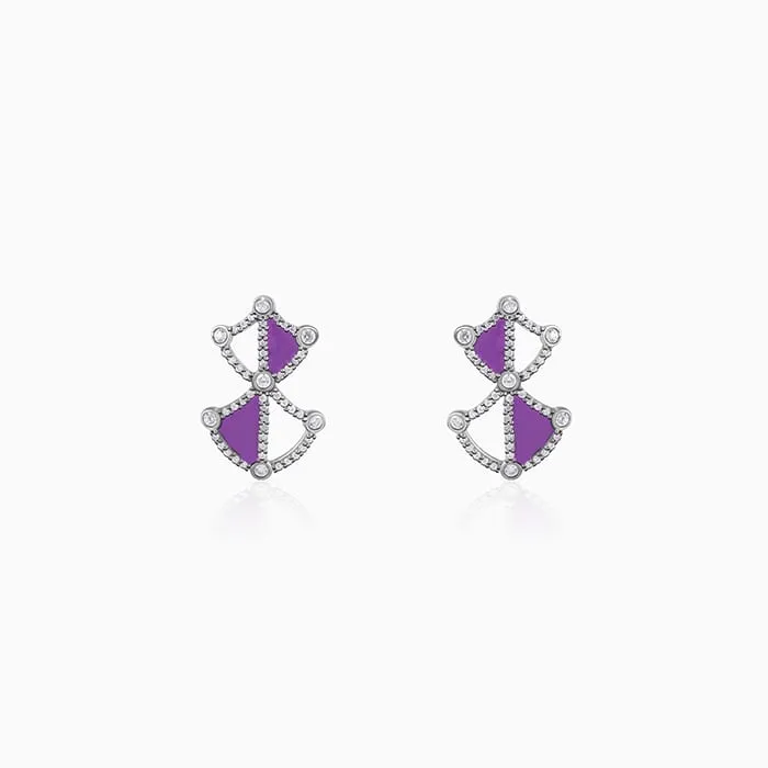 Silver Art Deco Stud Earrings Giva