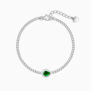 Silver Bliss of Green Tennis Bracelet Giva