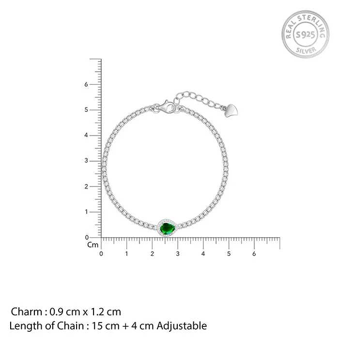 Silver Bliss of Green Tennis Bracelet Giva