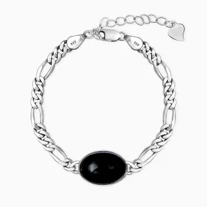 Silver Brilliant In Black Bracelet For Him Giva