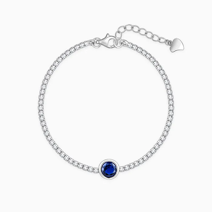 Silver Circle of Blue Tennis Bracelet Giva