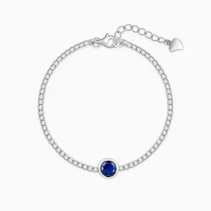 Silver Circle of Blue Tennis Bracelet Giva