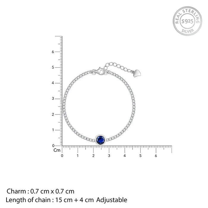 Silver Circle of Blue Tennis Bracelet Giva