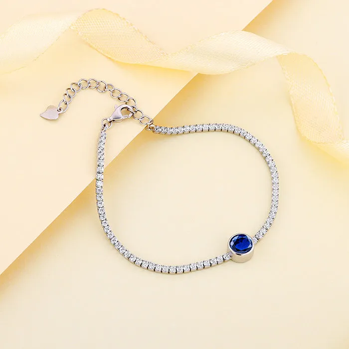 Silver Circle of Blue Tennis Bracelet Giva