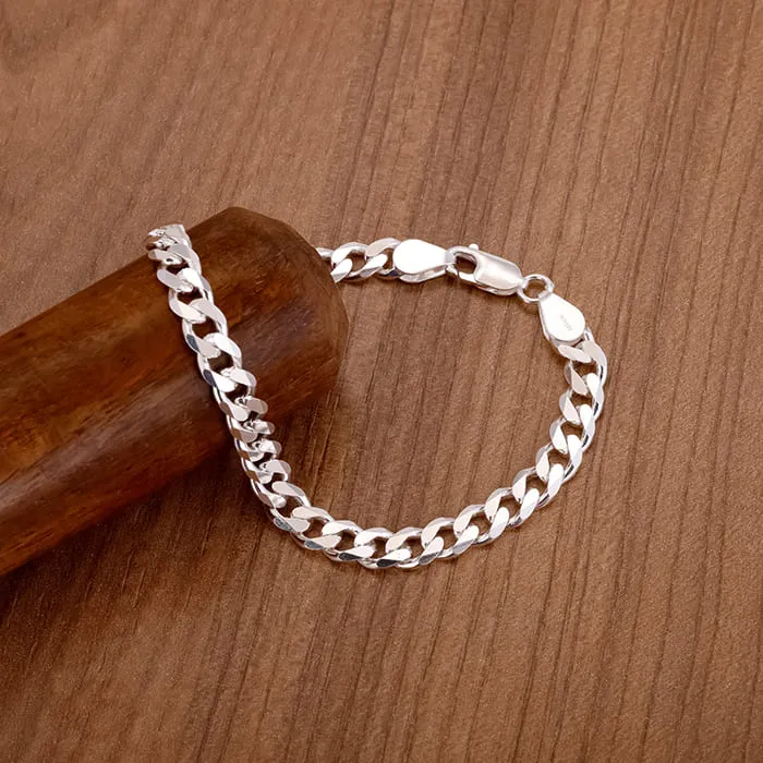 Silver Classic Bracelet for Him Giva