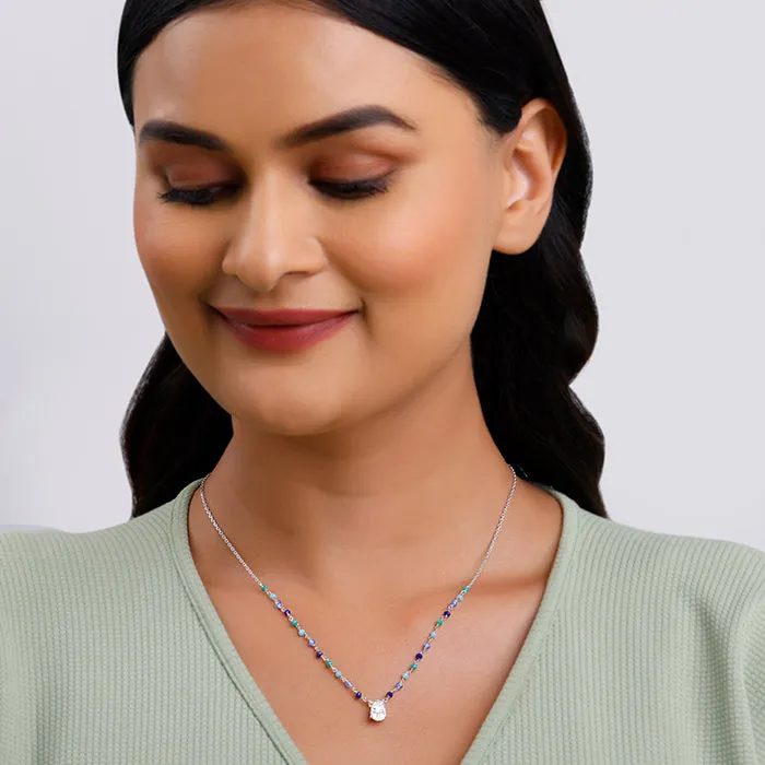Silver Colourful Glint Necklace Giva