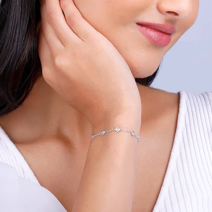 Silver Connected by Circles Bracelet Giva