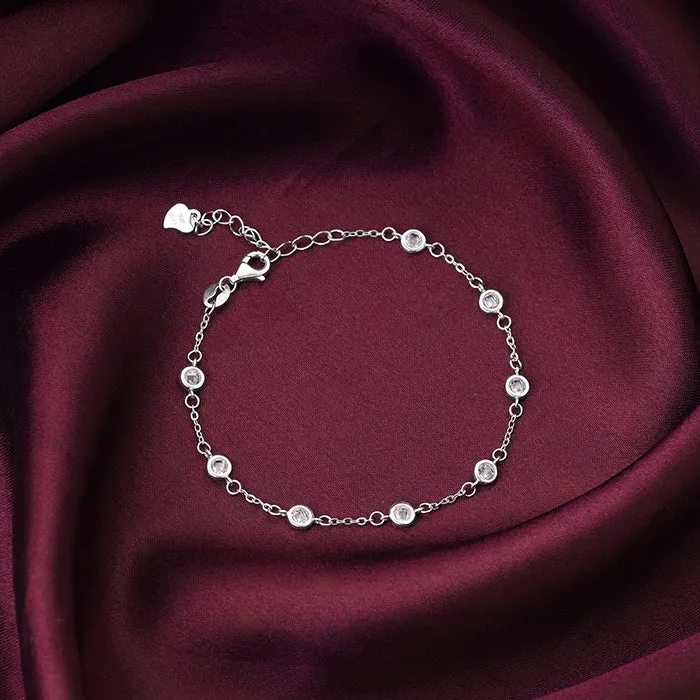 Silver Connected by Circles Bracelet Giva