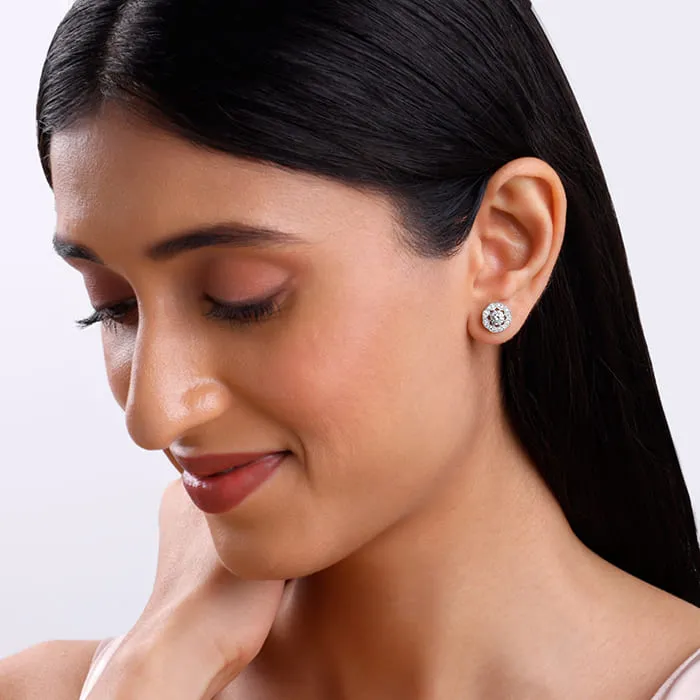 Silver Dahlia Bloom Earrings Giva