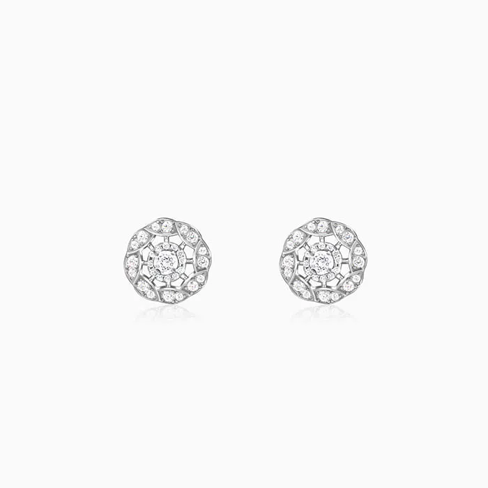 Silver Dahlia Bloom Earrings Giva
