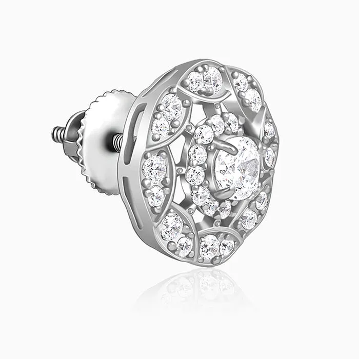 Silver Dahlia Bloom Earrings Giva