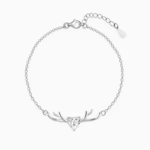 Silver Deer Heart Bracelet Giva