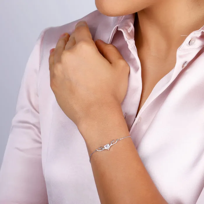 Silver Deer Heart Bracelet Giva