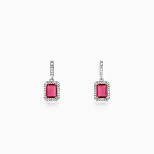 Silver Dreamy Red Earrings Giva