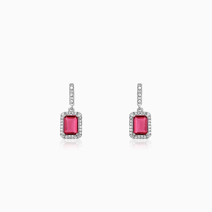 Silver Dreamy Red Earrings Giva